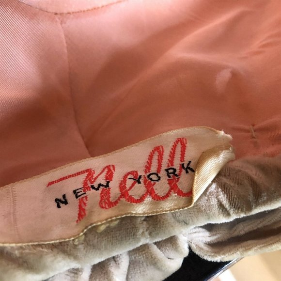 Vintage Women's Pillbox Style Velvet Hat Nell New York Colorblock - Picture 10 of 12